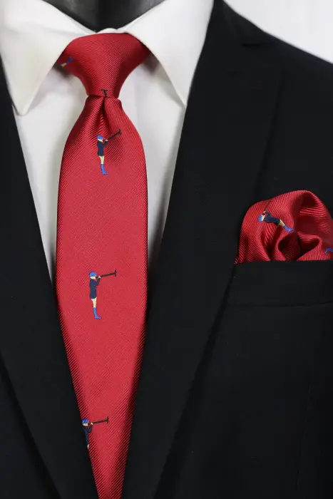 Graphic Jaquard Neck Tie With Hanky Medium 7 cm image 0