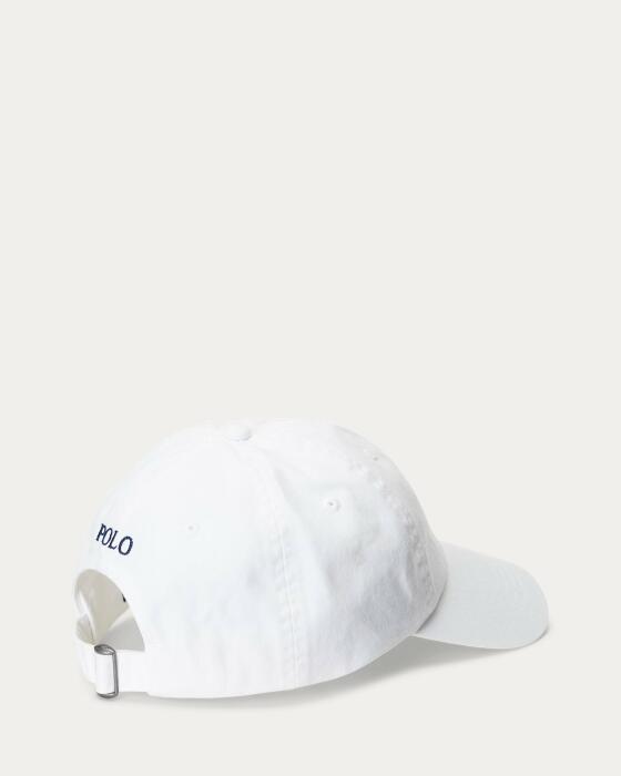 Cotton Chino Ball Cap White Pony Navy Logo image 2