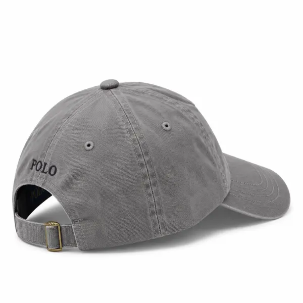 Cotton Chino Ball Cap Dark Grey Pony Logo image 1