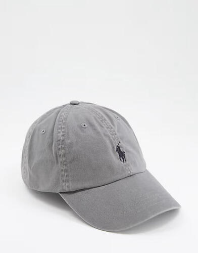 Cotton Chino Ball Cap Dark Grey Pony Logo image 2