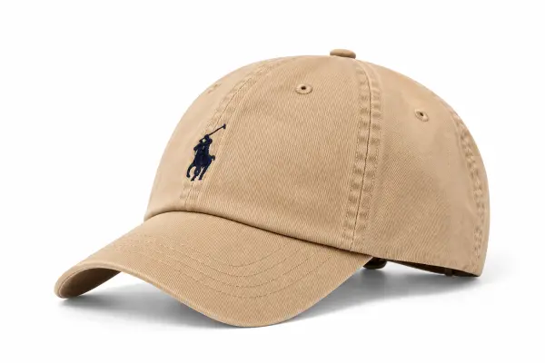 Cotton Chino Ball Cap Beige Pony Logo image 1
