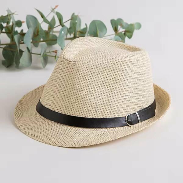 Beige straw fedora  Hat image 0
