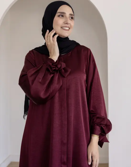 Burgandy abaya image 6