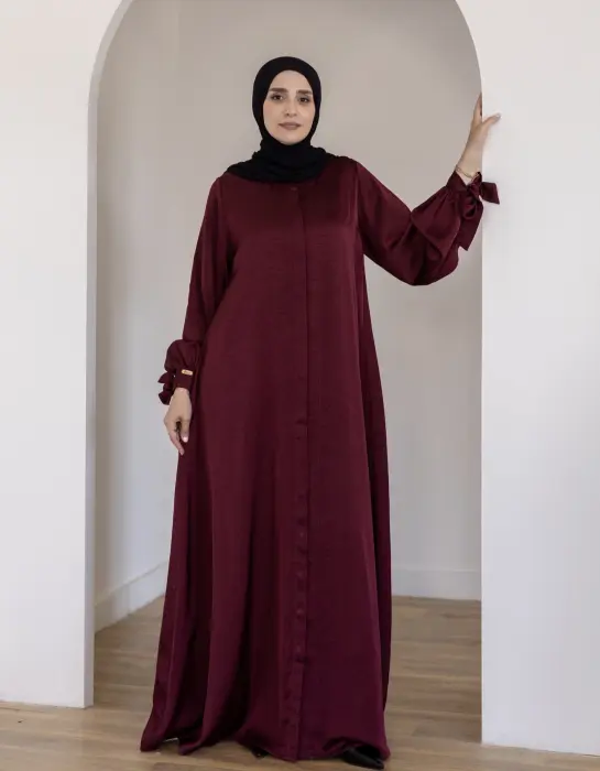 Burgandy abaya image 1