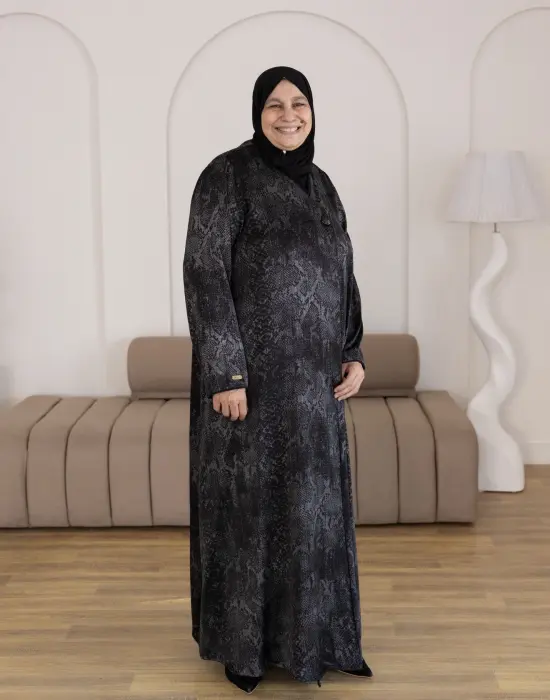 Jackar crash Fancy Abaya silver image 0