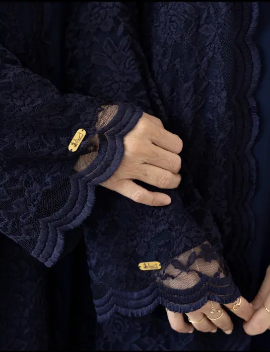 Lace Dark blue abaya image 7