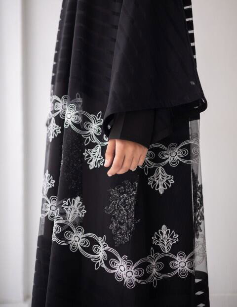 Remas silver Abaya-Free Size image 4
