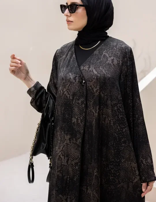 Jackar crash fancy Abaya brown image 5