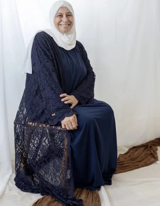 Lace Dark blue abaya image 5