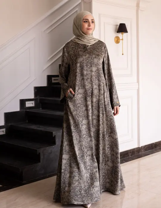 عبايه خامه جاكار حرير زتوني  image 6