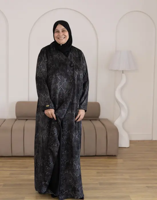 Jackar crash Fancy Abaya silver image 2