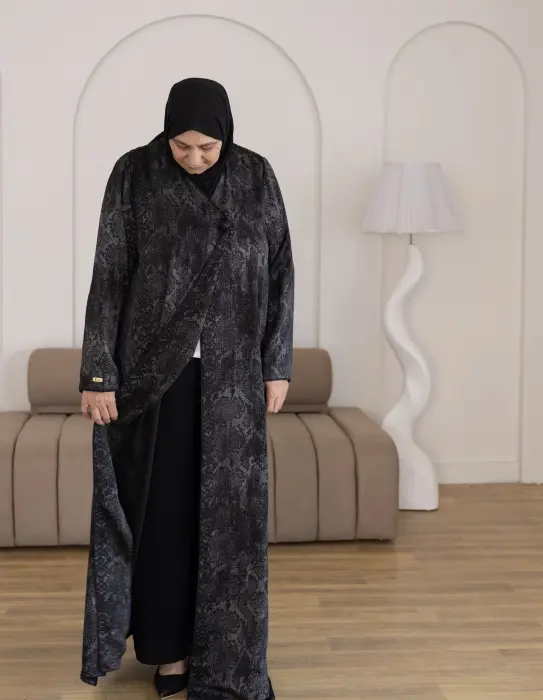 Jackar crash Fancy Abaya silver image 3