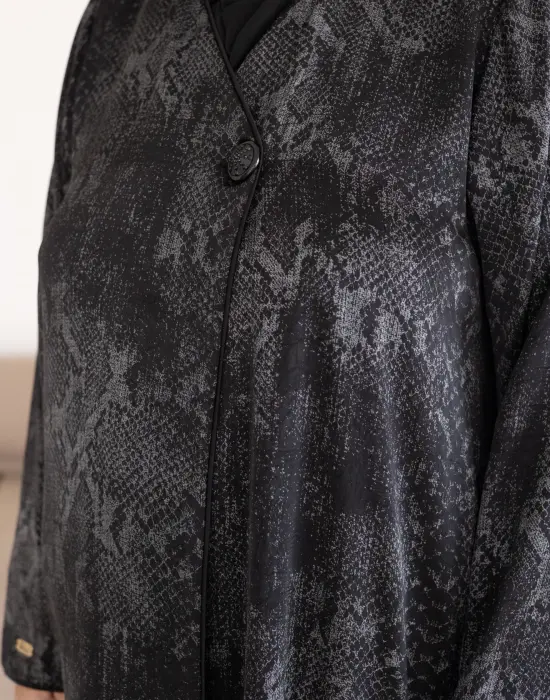 Jackar crash Fancy Abaya silver image 4
