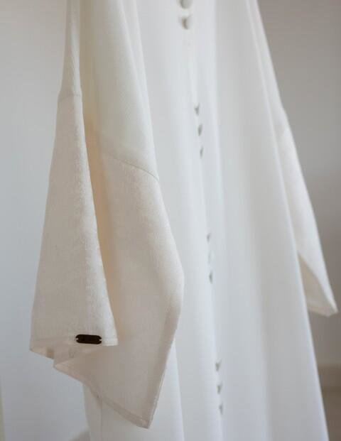 White Abaya with bockets image 5