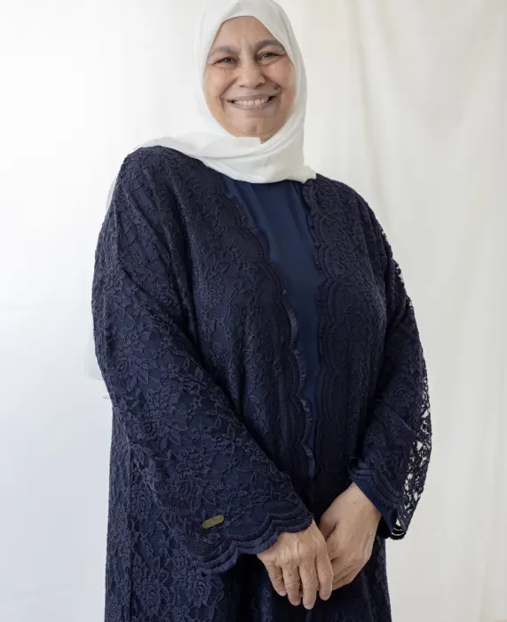 Lace Dark blue abaya image 2