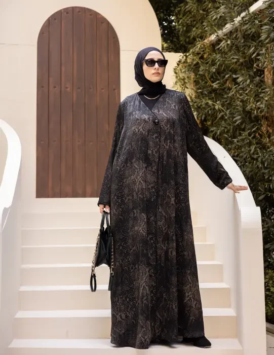 Jackar crash fancy Abaya brown image 1