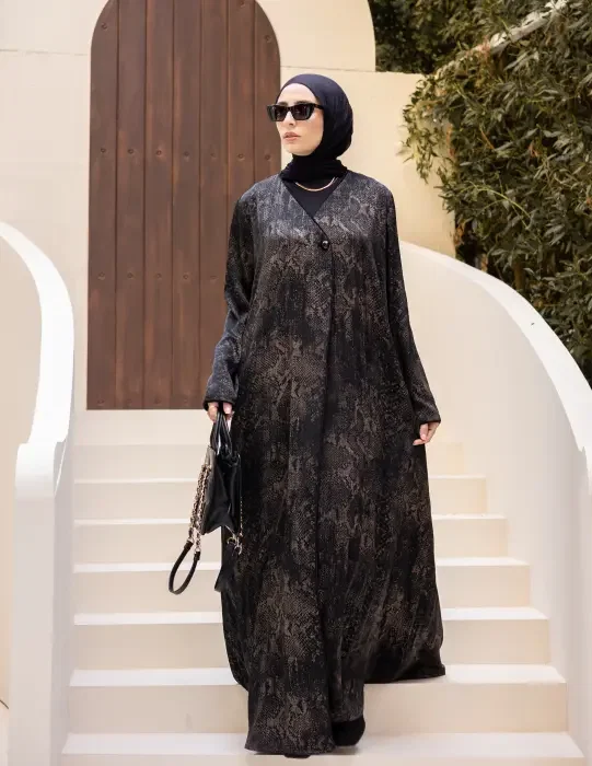 Jackar crash fancy Abaya brown image 2