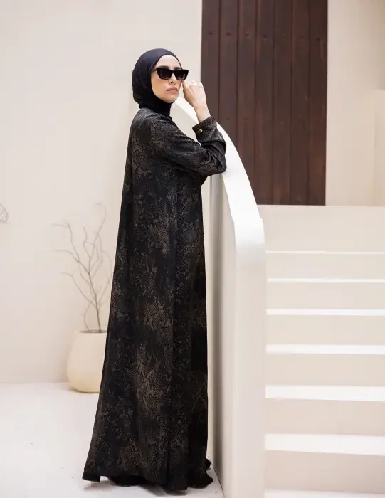 Jackar crash fancy Abaya brown image 4