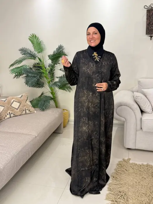 Jackar crash fancy Abaya brown image 1