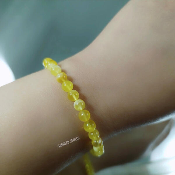 Natural Amber Beads Bracelet (Unisex) image 1