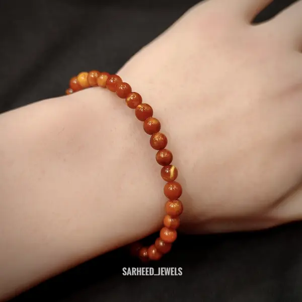 Natural 33 Beads Amber Bracelet (Unisex) image 1