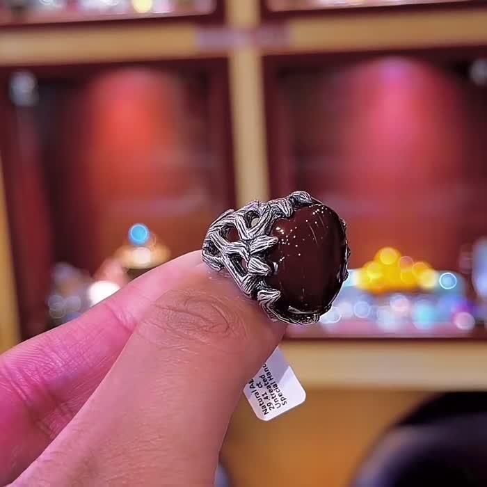 Natural Untreated  Kabadi Yemeni Agate Handmade Silver Men's Ring image 3