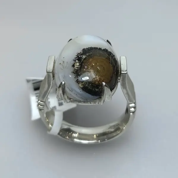 Natural Indian Sulemani Agate Handmade Silver Men's Ring image 1