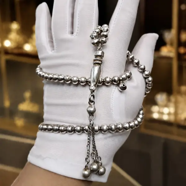 99-Bead 925 Sterling Silver Prayer Rosary (Misbaha) image 0