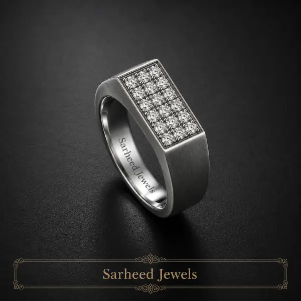 Natural Diamonds Silver Men's Ring image 0