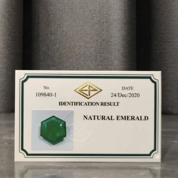 Special Necklace with Natural 10.295 ct. Certified Zambian Emerald & Natural Diamonds 18K Yellow Gold  image 2