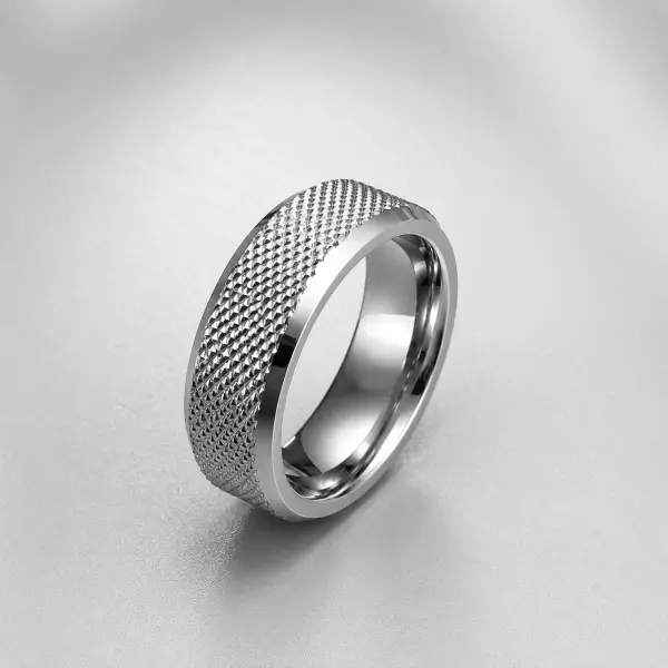 Men's Stainless Steel Woven Mesh Ring — 8.2mm Comfort Fit image 0