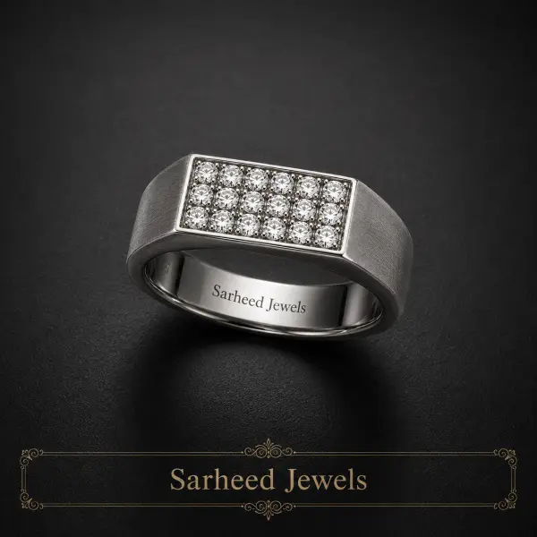 Natural Diamonds Silver Men's Ring image 1