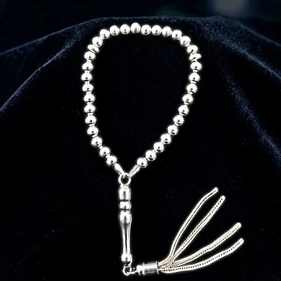 Premium Silver Prayer Rosary | 33 Beads image 0