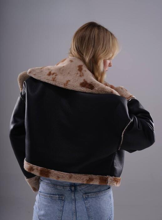 Double-Face Faux Shearling & Leather Jacket Jacket image 2