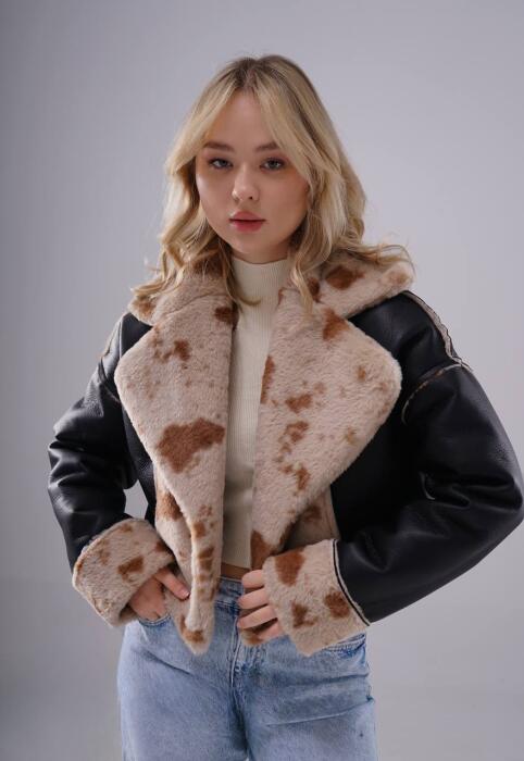 Double-Face Faux Shearling & Leather Jacket Jacket image 0