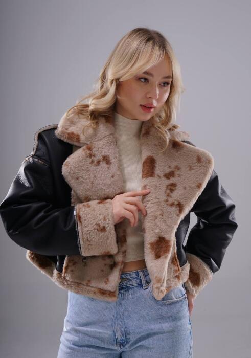 Double-Face Faux Shearling & Leather Jacket Jacket image 1