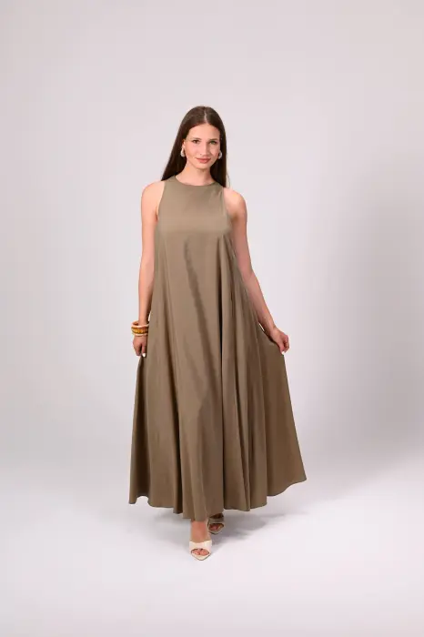 Light Sleeveless Olive Dress image 0
