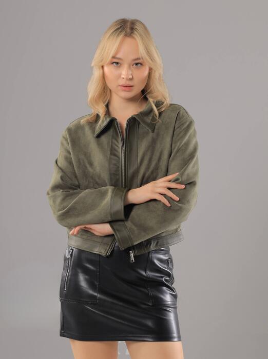 Two-Tone Suede & Leather Trim Jacket image 3