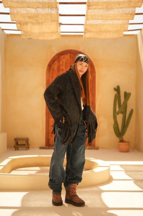 Fringed fur jacket image 0