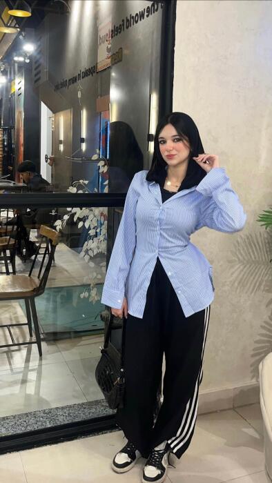 Blue Striped Shirt-S image 1