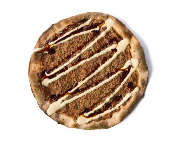 صفيحة سمراء لحم طحينة ودبس الرمان image 0