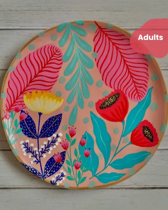 FLORAL POP PLATE - ARTISTIC MORNING - SAT. SEP 12TH 11AM-1PM image 0