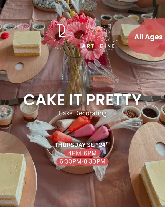 CAKE IT PRETTY - ARTISTIC NIGHT - THU. SEP 24TH 4PM-6PM or 6:30PM-8:30PM image 0