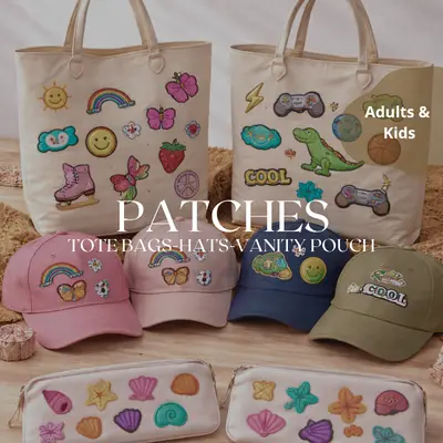 Patches- Tote bags, Hats, Vanity pouches image 0