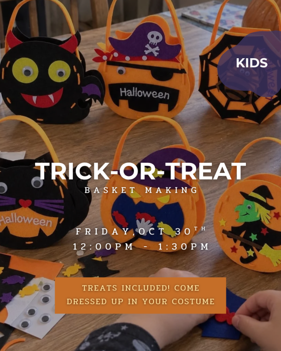 Friday Kids Club - Oct 30th - From 12:00PM - 1:30PM - Trick or Treat image 0
