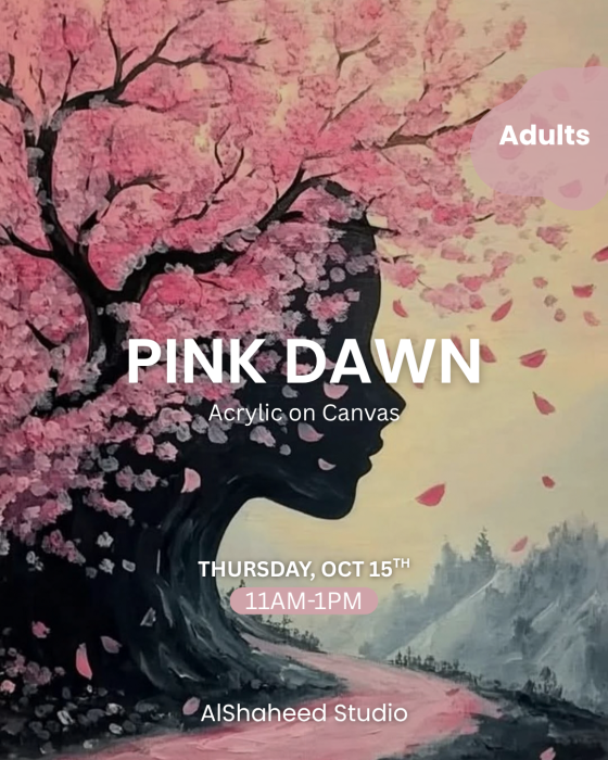 PINK DAWN - ARTISTIC MORNING- THURS. OCT 15TH - 11:00AM-1:00PM image 0