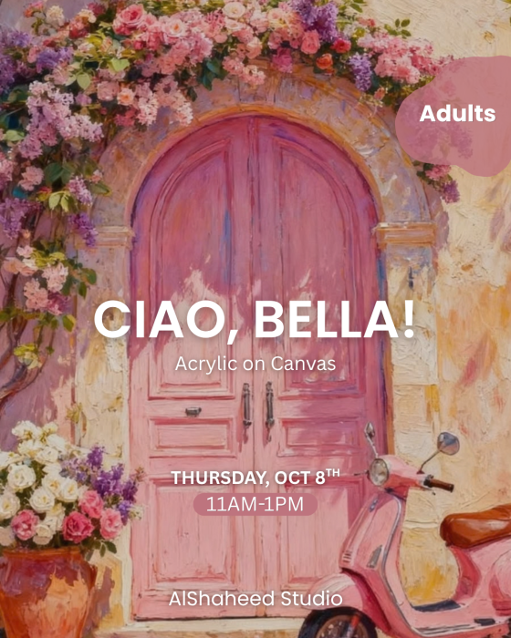 CIAO, BELLA! - ARTISTIC MORNING - THURS. OCT 8TH - 11:00AM-1:00PM image 0