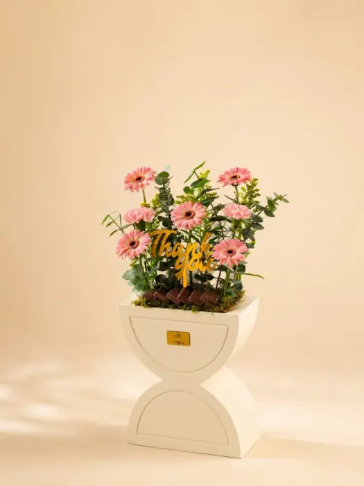 Floral Chocolate Gift with Custom Topper image 1