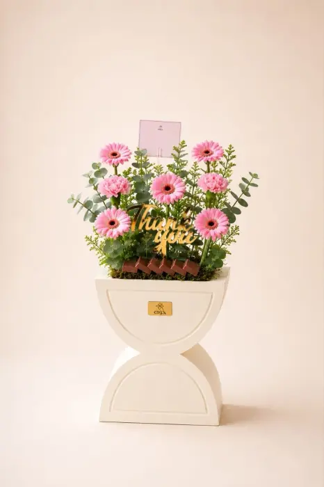 Floral Chocolate Gift with Custom Topper image 0