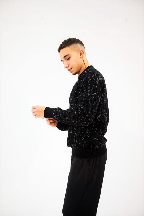 Black knitted hoodie image 2